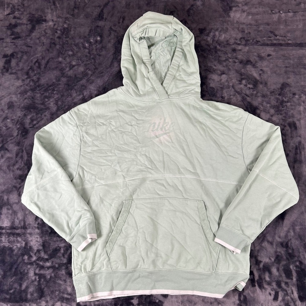 Nike Hoodie Womens‎ Large Green French Terry Pullover Logo